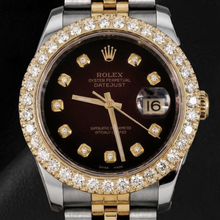 Rolex Datejust 36mm 116233 Red Diamond Dial Diamond Bezel Two Tone Watch