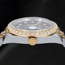 Rolex Datejust 36mm 116233 Red Diamond Dial Diamond Bezel Two Tone Watch