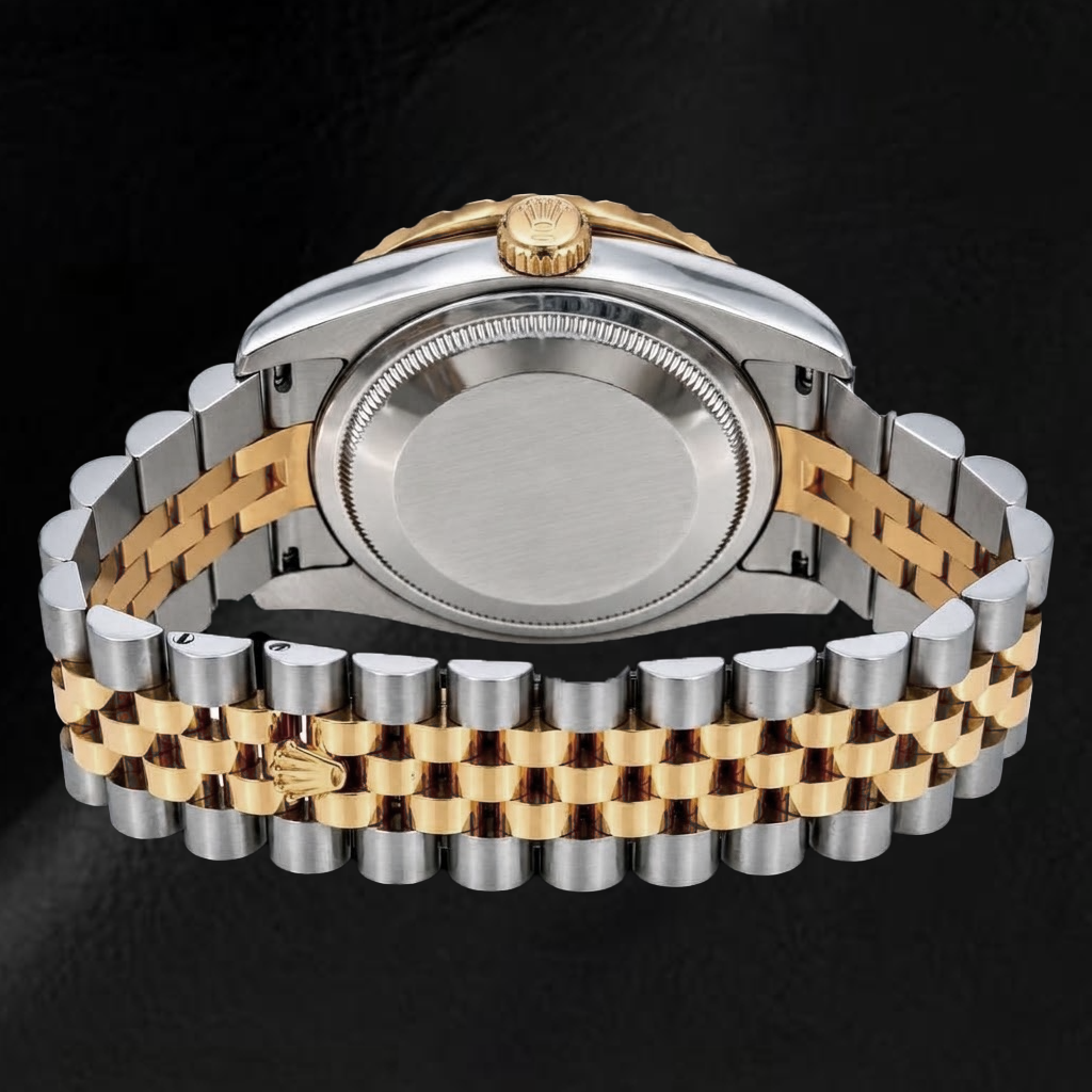 Rolex Datejust 36mm 116233 Red Diamond Dial Diamond Bezel Two Tone Watch