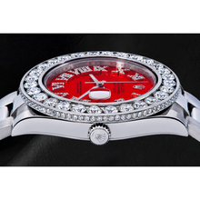 Rolex Datejust 41mm 116300 Red Roman Diamond Dial Diamond Bezel Watch