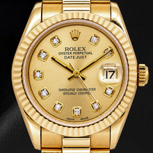 Rolex Datejust 68278 31mm Champagne Diamond Dial Yellow Gold Watch