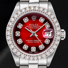 Rolex Datejust 6916 26mm Red Diamond Dial Stainless Steel Watch