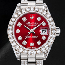 Rolex Datejust 6916 26mm Red Diamond Dial Stainless Steel Watch