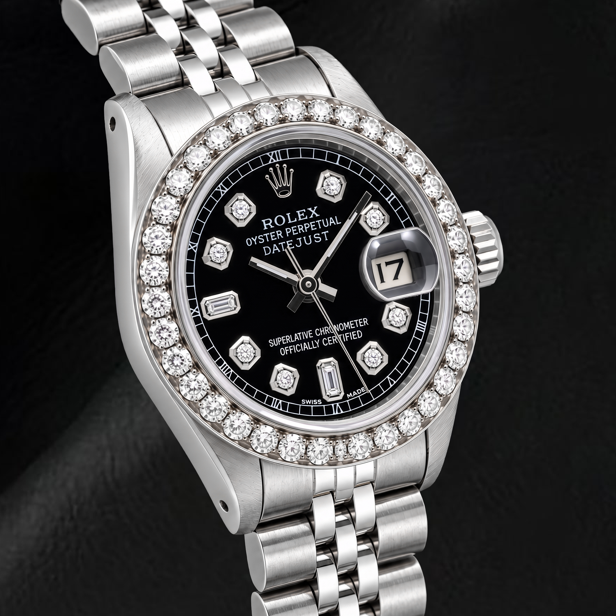 Rolex Datejust 6917 26mm Black Diamond Dial Stainless Steel Watch
