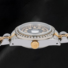 Rolex Datejust 6917 26mm Black String Diamond Dial Two Tone Jubilee Bracelet Watch