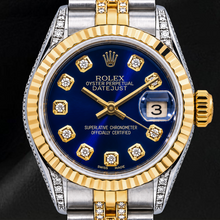 Rolex Datejust 6917 26mm Blue Diamond Dial Two Tone Semi Diamond Jubilee Bracelet Watch