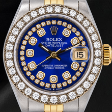 Rolex Datejust 6917 26mm Blue String Diamond Dial Two Tone Jubilee Bracelet Watch