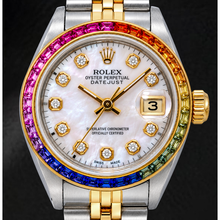Rolex Datejust 6917 26mm Pink Mother of Pearl Diamond Dial Two Tone Jubilee Bracelet Watch