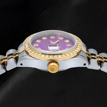 Rolex Datejust 6917 26mm Purple Diamond Dial Two Tone Semi Diamond Jubilee Bracelet Watch