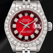 Rolex Datejust 6917 26mm Red Diamond Dial Stainless Steel Jubilee Bracelet Watch