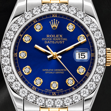 Rolex Datejust 69173 26mm Blue Diamond Dial Two Tone Jubilee Bracelet Watch