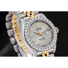 Rolex Datejust 69173 26mm Gray Diamond Dial Two Tone Jubilee Bracelet Watch