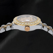 Rolex Datejust 69173 26mm Paved Diamond Roman Dial Two Tone Jubilee Bracelet Watch