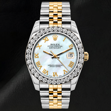 Rolex Datejust 69173 26mm White Mother of Pearl Roman Dial Two Tone Jubilee Bracelet Watch