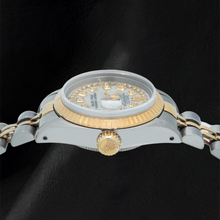Rolex Datejust 69173 26mm White Mother of Pearl String Diamond Dial Two Tone Jubilee Bracelet Watch