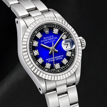 Rolex Datejust 69174 26mm Blue Factory Diamond Dial Stainless Steel Watch