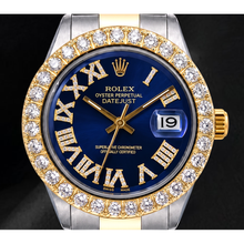 Rolex Datejust II 116333 41mm Blue Roman Diamond Dial Two Tone Watch