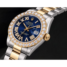 Rolex Datejust II 116333 41mm Blue Roman Diamond Dial Two Tone Watch