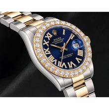 Rolex Datejust II 116333 41mm Blue Roman Diamond Dial Two Tone Watch