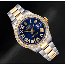 Rolex Datejust II 116333 41mm Blue Roman Diamond Dial Two Tone Watch