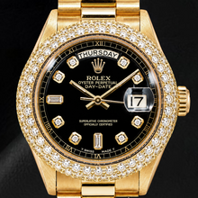 Rolex Day-Date 1803 36mm Black Diamond Dial Yellow Gold Watch