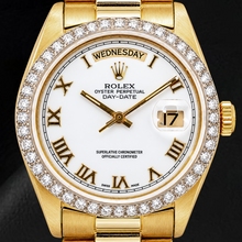 Rolex Day-Date 18038 36mm White Roman Dial Yellow Gold Watch