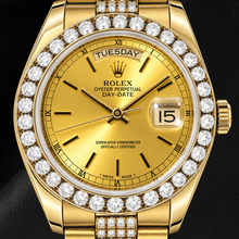 Rolex Day-Date 18078 36mm Champagne Stick Dial Yellow Gold Watch