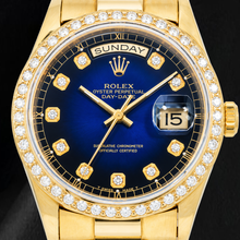 Rolex Day-Date 18238 36mm Blue Diamond Dial Yellow Gold Watch