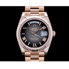 Rolex Day Date 228235 40mm Black Roman Dial Rose Gold Watch
