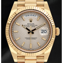 Rolex Day Date 40mm 228238 Silver Motif Dial President Bracelet Yellow Gold Watch