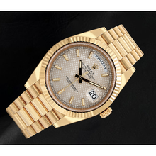 Rolex Day Date 40mm 228238 Silver Motif Dial President Bracelet Yellow Gold Watch