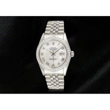 Rolex Dj White Mop Roman Dial Natural Earth Mined Diamond Bezel Ss Jubilee Bracelet QUICK SET