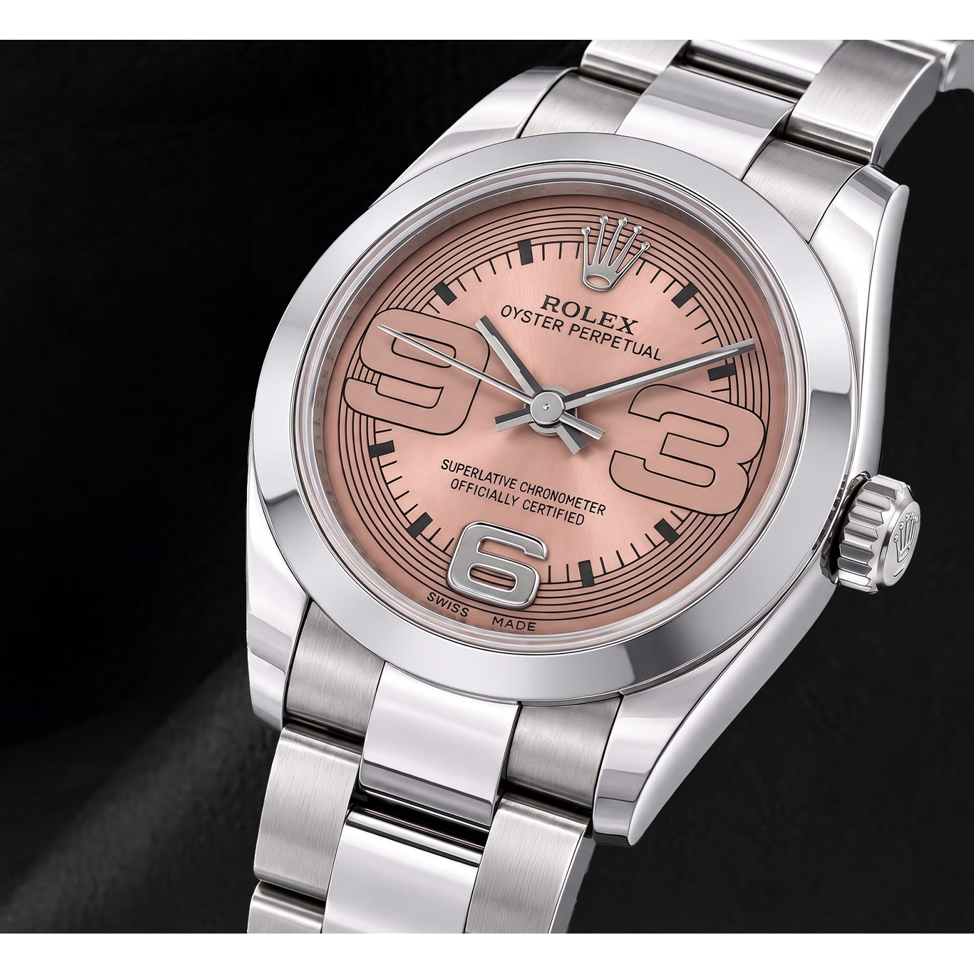 Rolex Oyster Perpetual 176200 26mm Salmon Arabic Dial Stainless Steel Watch