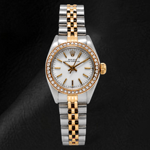 Rolex Oyster Perpetual 67193 26mm White Stick Dial Two Tone Jubilee Bracelet Watch