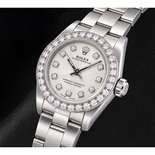 Rolex Oyster Perpetual 76080 26mm Silver Diamond Dial Stainless Steel Watch