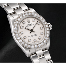 Rolex Oyster Perpetual 76080 26mm Silver Diamond Dial Stainless Steel Watch