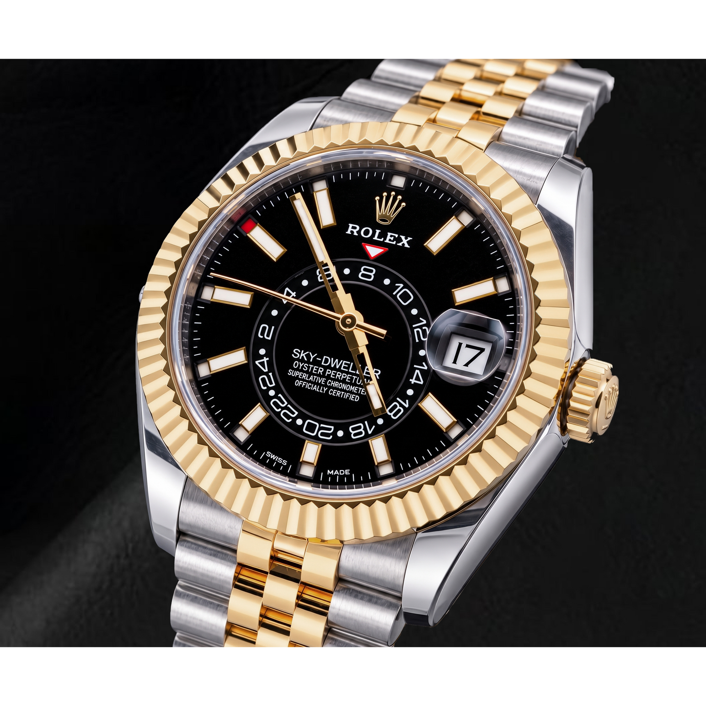 Rolex Sky-Dweller 326933 42mm Black Luminous Dial Two Tone Watch