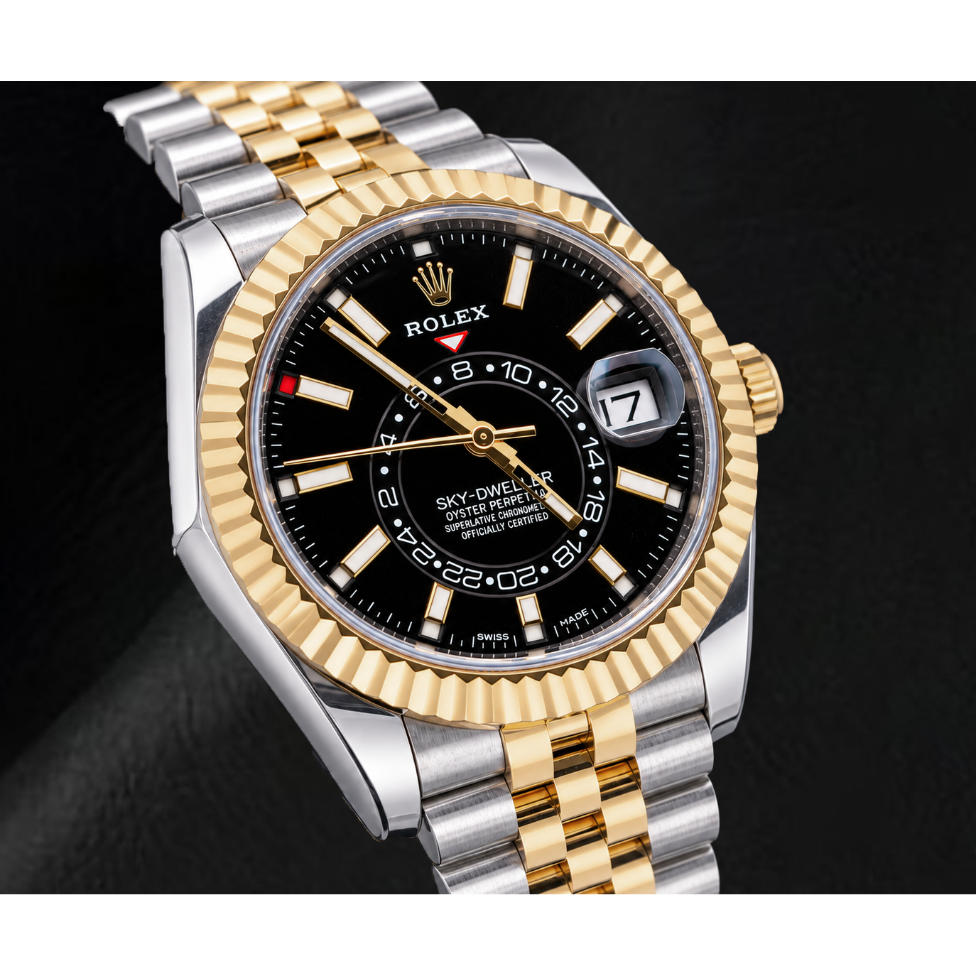 Rolex Sky-Dweller 326933 42mm Black Luminous Dial Two Tone Watch