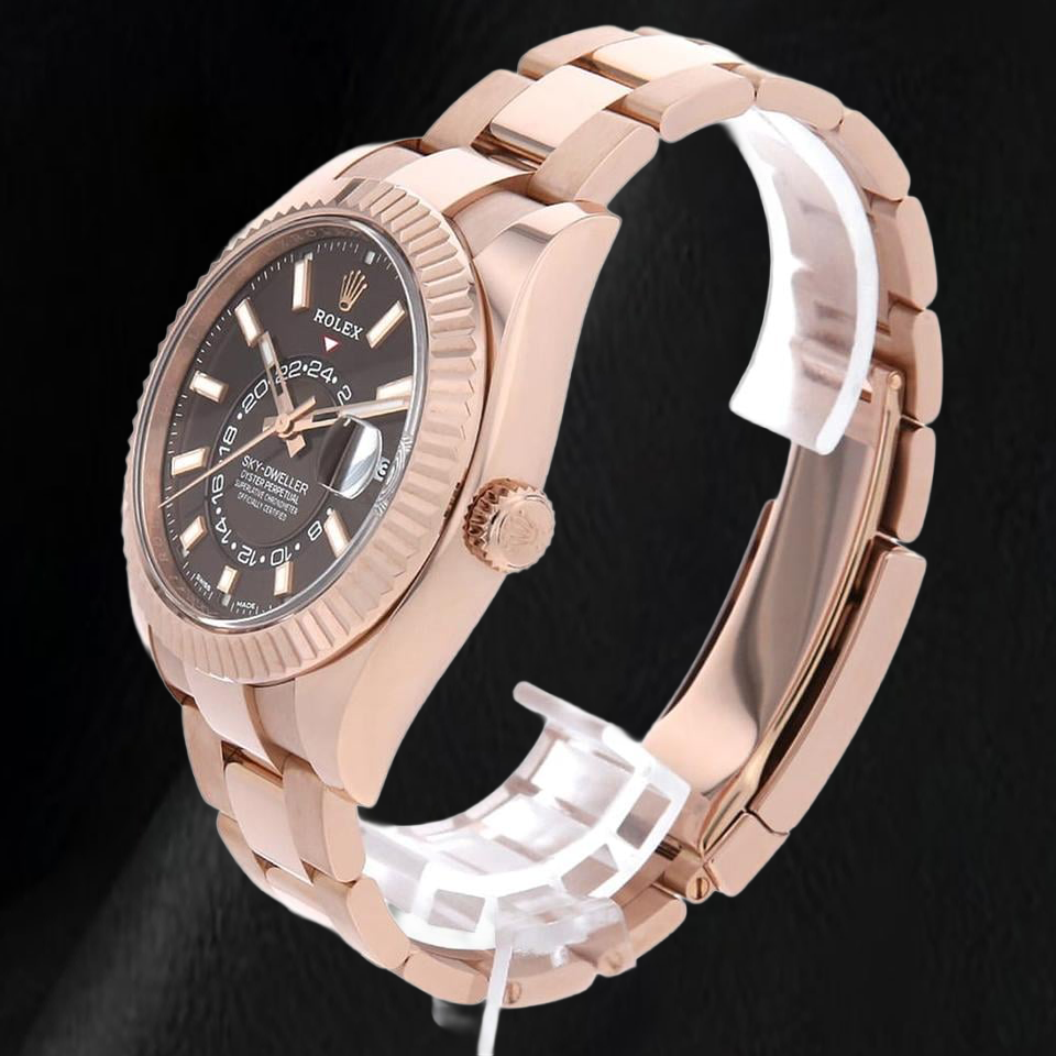 Rolex Sky Dweller 326935 42mm Chocolate Stick Dial Rose Gold Watch