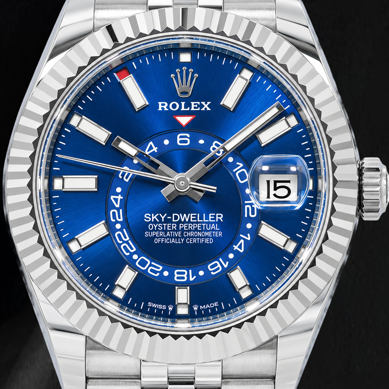 Rolex Sky-Dweller 336934 42mm Blue Luminous Stick Dial Stainless Steel Watch