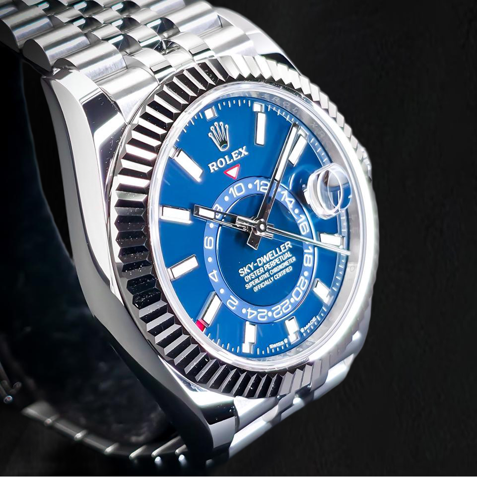 Rolex Sky-Dweller 336934 42mm Blue Luminous Stick Dial Stainless Steel Watch