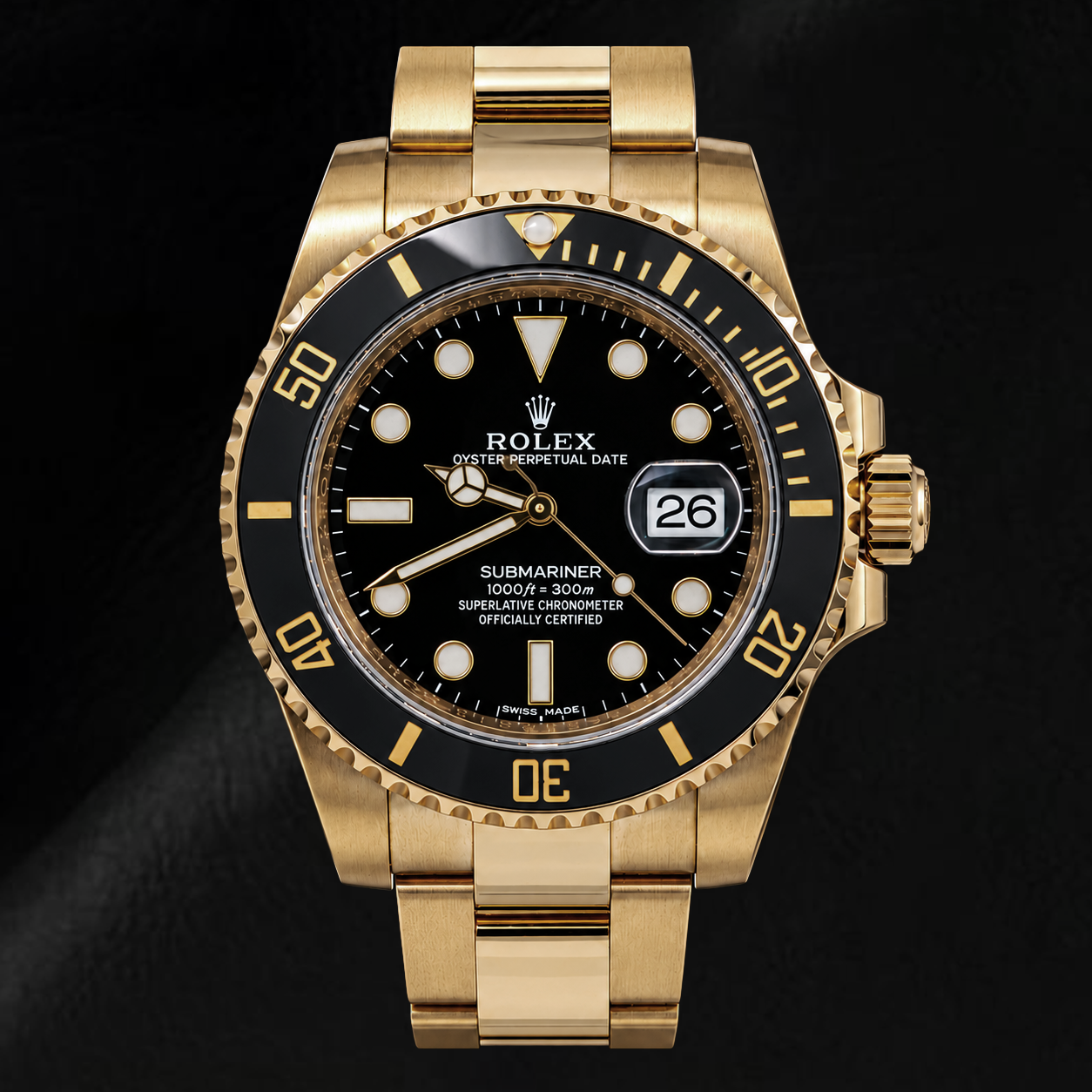 Rolex Submariner Date 40mm116618LN Black Dial Black Ceramic Bezel Watch