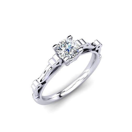 Natural Diamond Ring 1.60ct - White Gold 14K