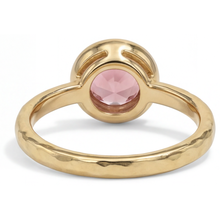 Padparadscha Sapphire Engagement Ring 2 Carat Real Round Bezel Solitaire 14K Yellow Gold