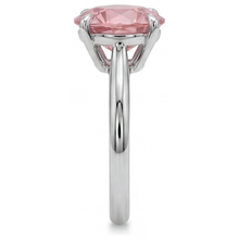 Peach Sapphire 2.5 Carat Real Round Padparadscha Solitaire Ring 14K White Gold