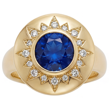 Gemstone Ring 14K Yellow Gold with Royal Blue Sapphire – main view