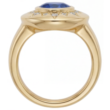 Authentic Royal Blue Sapphire Gemstone Ring – angle view