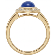 Gemstone Ring 14 Karat Yellow Gold with Royal Blue Sapphire – profile view