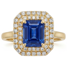 Royal Blue Sapphire Gemstone Ring 4-ct 14K Yellow Gold – main view