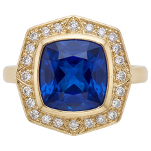 Sparkling Royal Blue Sapphire Gemstone Ring 5.75 ct – main view